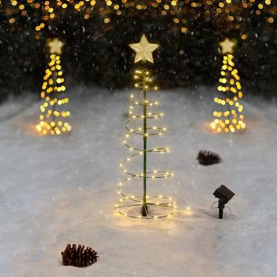 Solar Powered Christmas Tree Stake Light Waterproof Auto on/Off Landscape Light Garden Stakes Christmas Decor