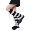 Elegant Ribbon Lace Leg Warmers Breathable Fabric Soft Yarn Stretchy Boot Cover For Homewear And Outfits