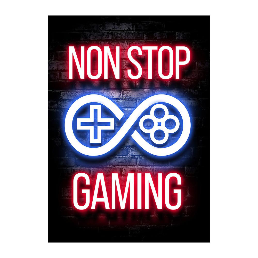 Neon Gaming Gamer Wandkunst Poster Drucke Gamer Leinwandmalerei Leinwandbild für Kinder Jungenzimmer Dekoration Spielzimmer Cuadros