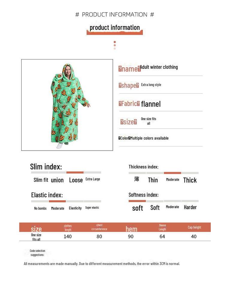 Oversized Wearable Warm Blanket Hoodie Sweater