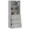 VidaXL Highboard Concrete Grey 69.5x34x180 Cm Engineered Wood 3189369