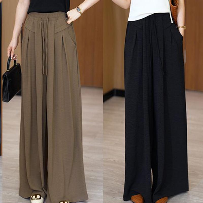 Wide-leg Pants Women's Spring and Summer Thin Casual Igh Waist Hanging  Lazy Mountain Pants Loose Trousers