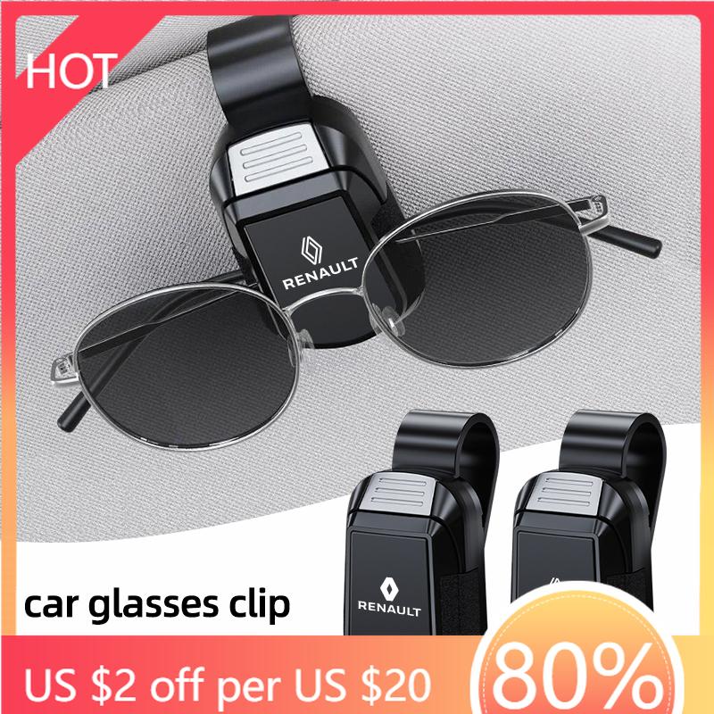 For Renault 2026 New Hub Caps Car Glasses Sunglasses Storage Clip Sun Visor Clamp For Renault Clio Koleos Megane Espace QM6 Kadj