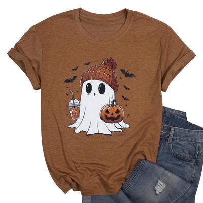 Top de Mujer con Estampado de Dibujos Animados Holgado de Manga Corta Casual Estampado Ancho Top de Fiesta