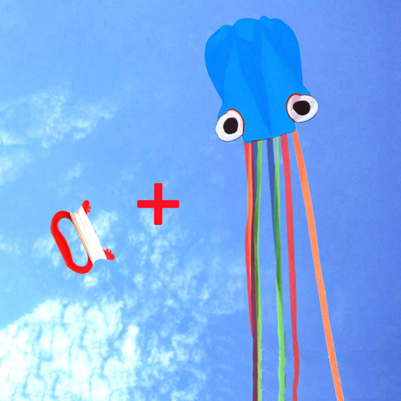 Kite Soft Octopus Flyer Kite Large Octopus Easy Flyer Kite with Handle & Line for Beach Park Garden