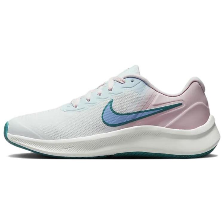 (GS) Nike Star Runner 3 White Pink Mineral Teal Kids DA2776-102 EU 38.5