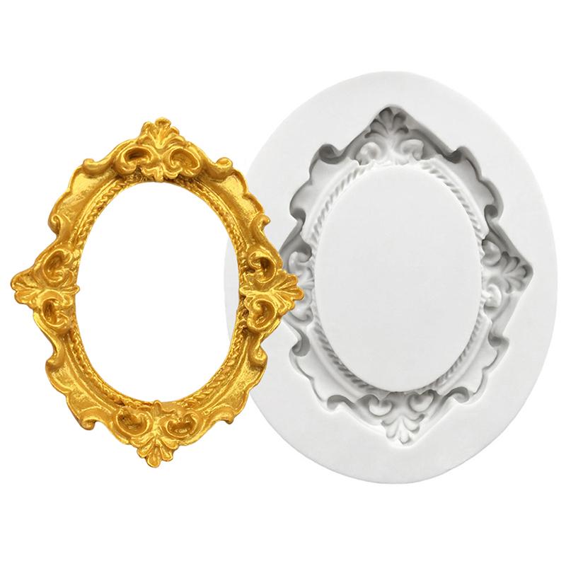 

Po Frame Mirror Силиконовая форма Инструменты из смолы Сахарная поделка Форма для выпечки кексов Инструменты для украшения тортов из помадки