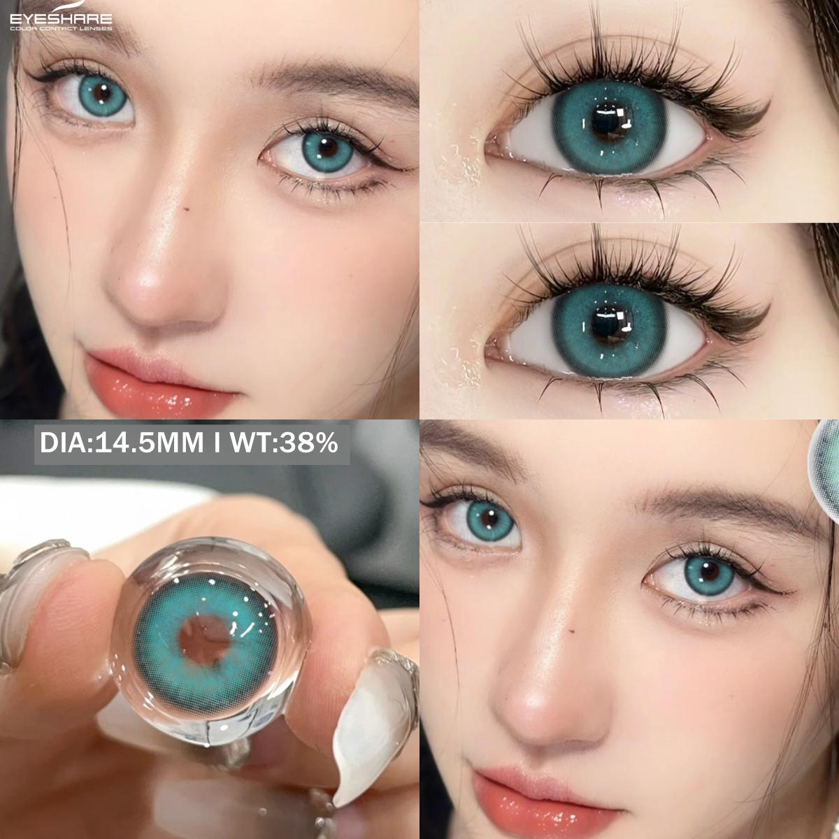 

EYESHARE 1 пара совершенно новых модных цветных контактных линз, синие линзы, зеленые косметические линзы, коричневые серые корейские популярные линзы, цветные косметические красные линзы