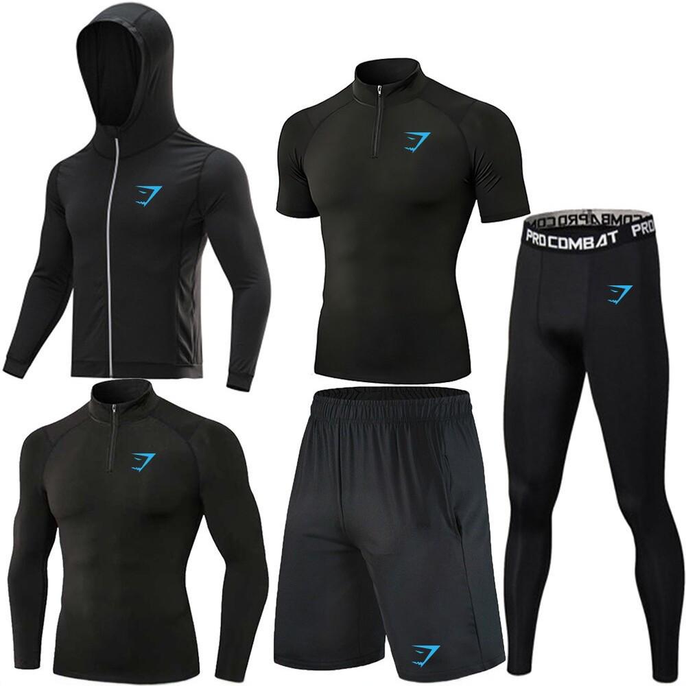 Set di Polo Elasticizzate ad Asciugatura Rapida da Uomo GYMSHARK - Abbigliamento Sportivo Traspirante, Aderente per Allenamento e Corsa con Protezione Solare