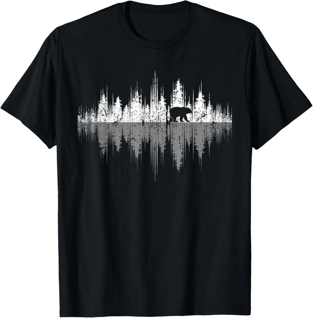 Trees Reflection Wildlife Nature Animal Bear Outdoor Forest T- Shirt