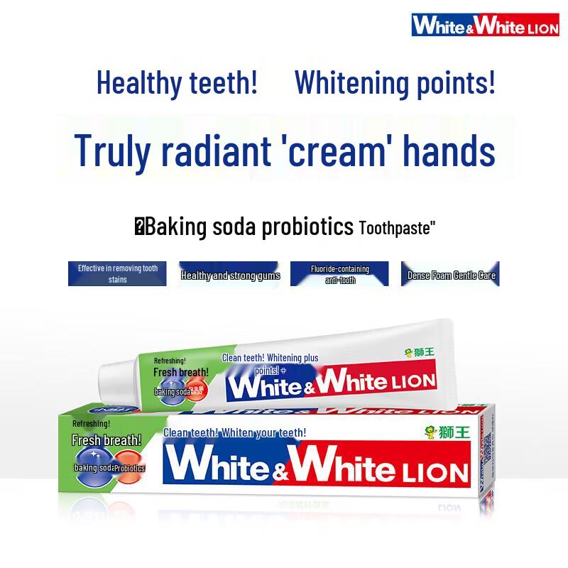 Lion King WHITE&WHITE Baking Soda Probiotic Toothpaste