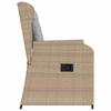 Garden Bench 2 pcs Beige Poly Rattan