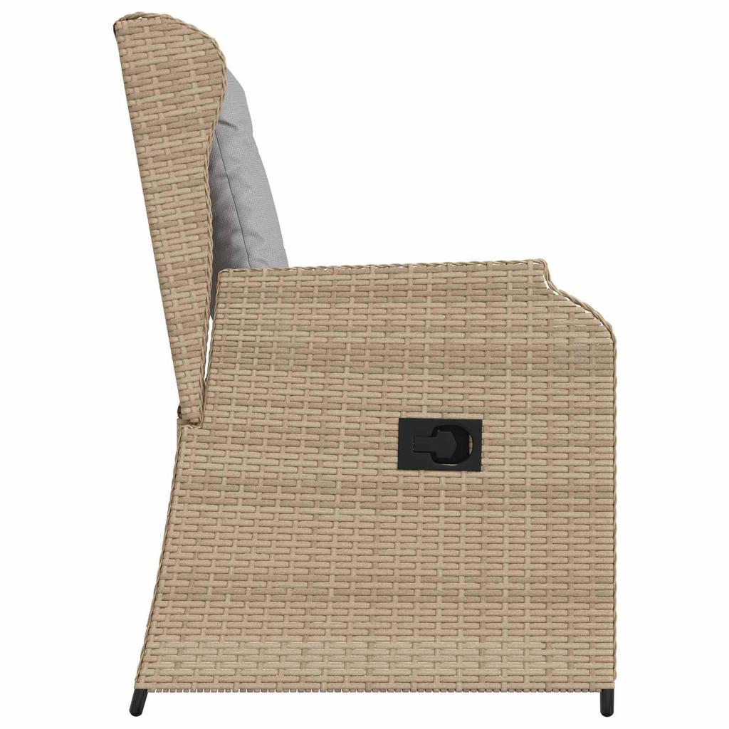 Garden Bench 2 pcs Beige Poly Rattan