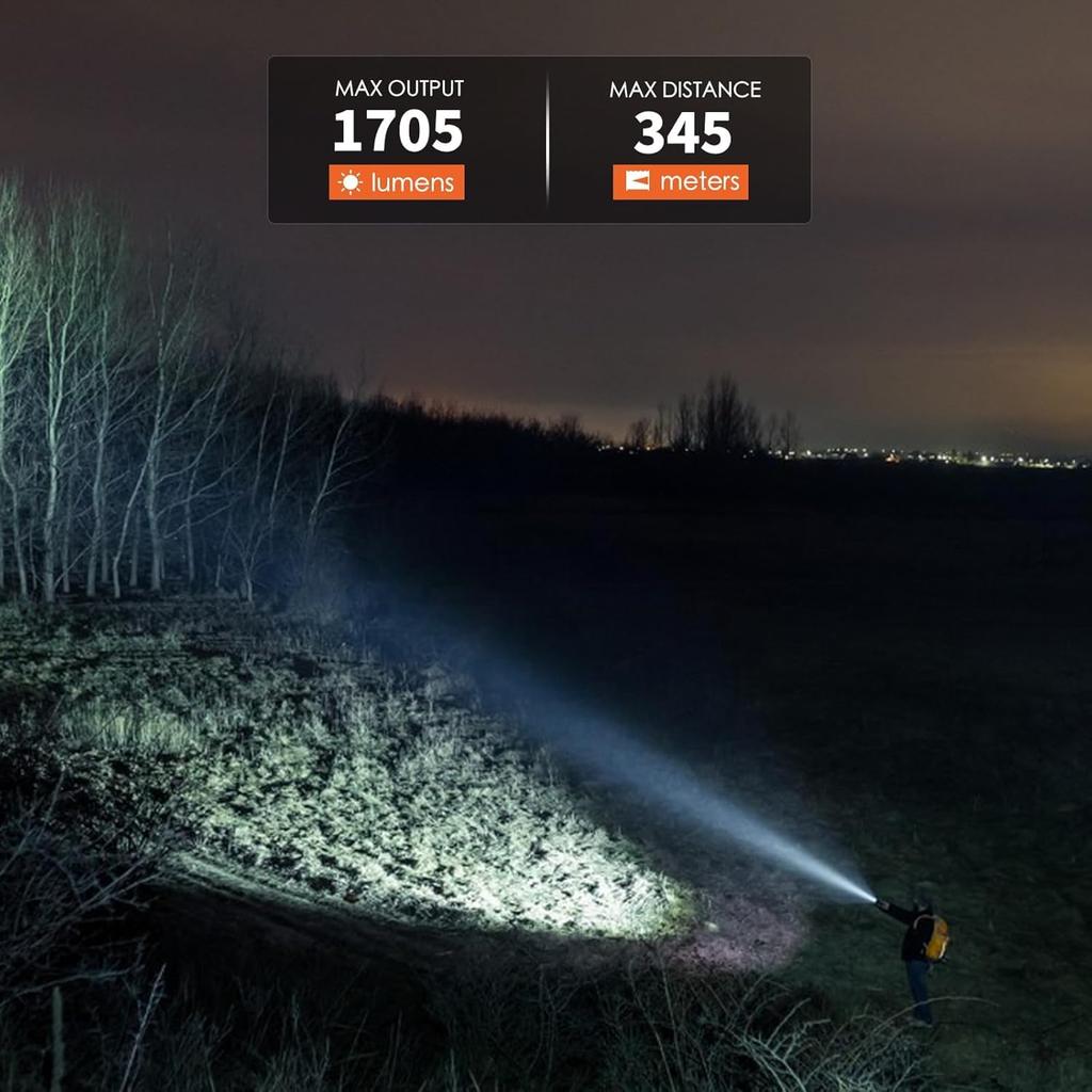 ThruNite BSS V6 Pro Tactical Flashlight, USB-C Rechargeable, Up To 1705 Lumens, 6 Lighting Modes, Dual Switch (Dark Green, CW)