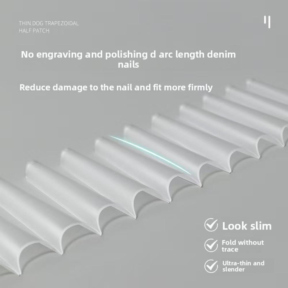 Coffin Shape Sandwich Nail Forms Ultra-Thin False Nails Nail Tips  for Profional Use In Nail Salons