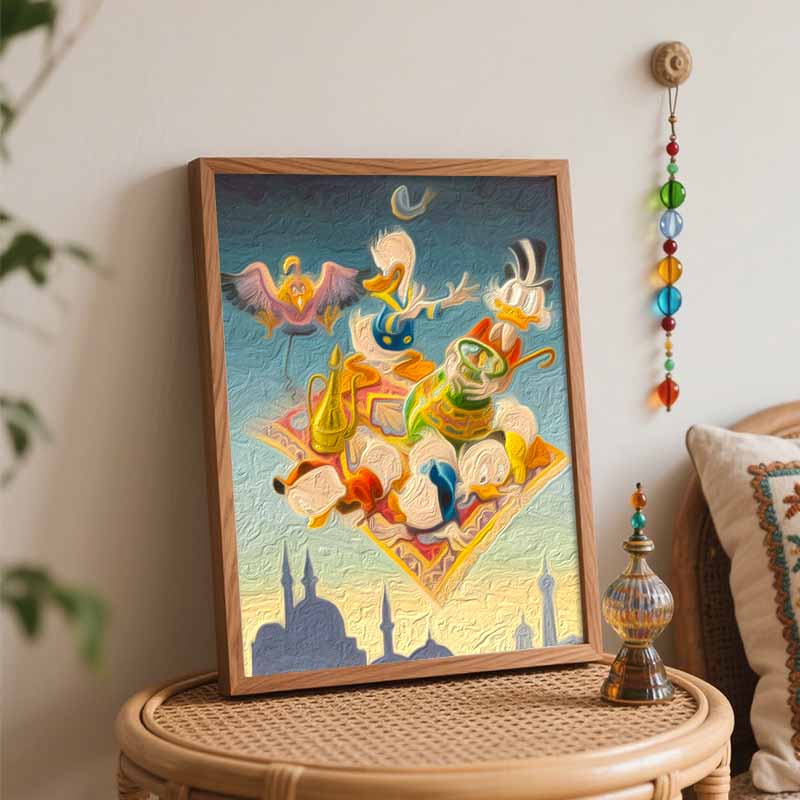 Disney Donald Duck Magic Carpet DIY Oil Painting Art Painting Kit Home Wall Decor Handmade Gift Large Canvas Painting Wall Art Decor