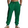 Men's trousers men's summer sports multi-pocket zip workwear elastic Slim drawstring casual sweatpants