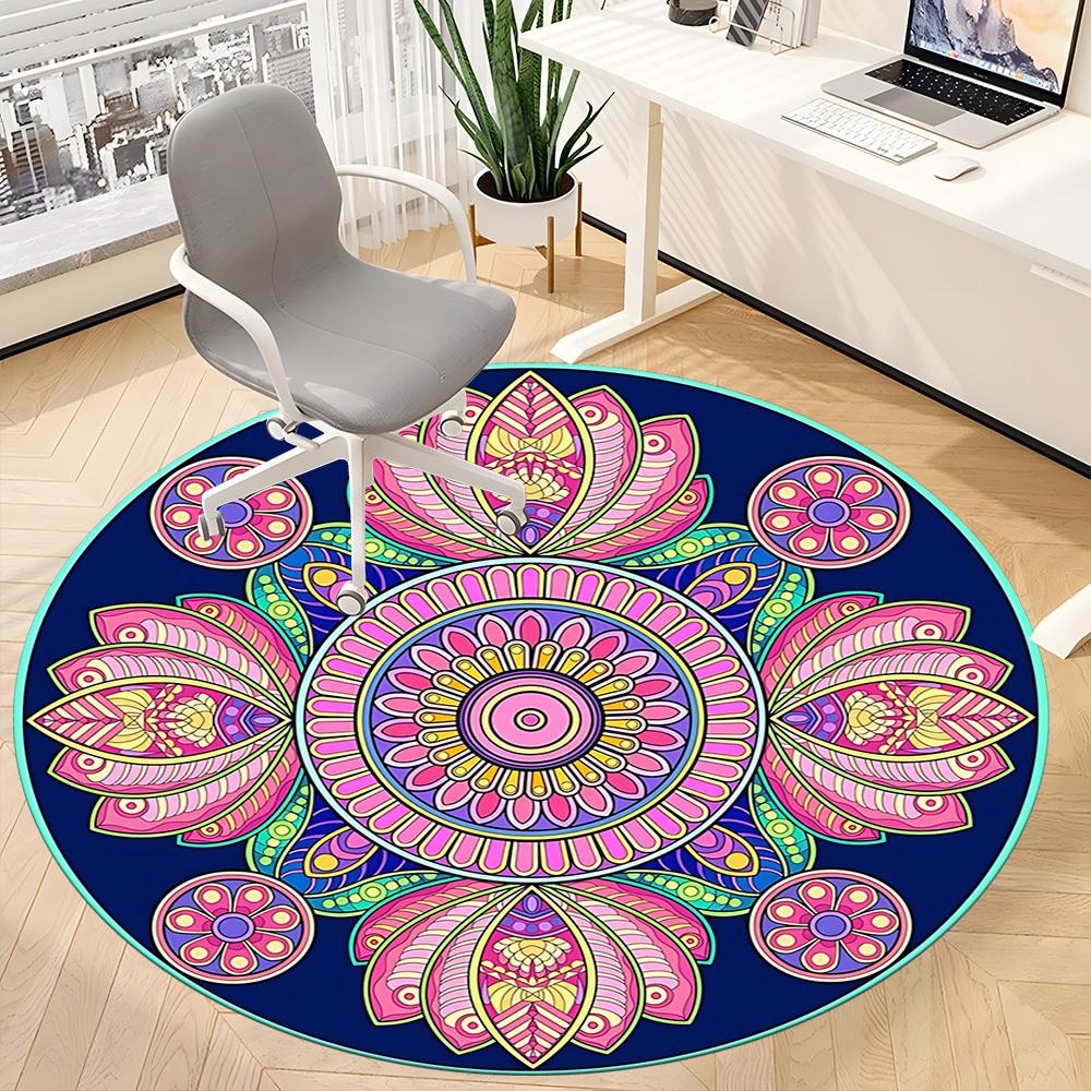 1PC Mandala Artwork Chair Carpet for Office, Indoor Non-Slip Washable  Carpet, Soft Comfortable Mat For Office Room yy250930087