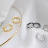 Fashion 18K Gold Plated 925 Sterling Silver Punk Chain Round Hoop Earrings for Women Girls Jewelry Gifts