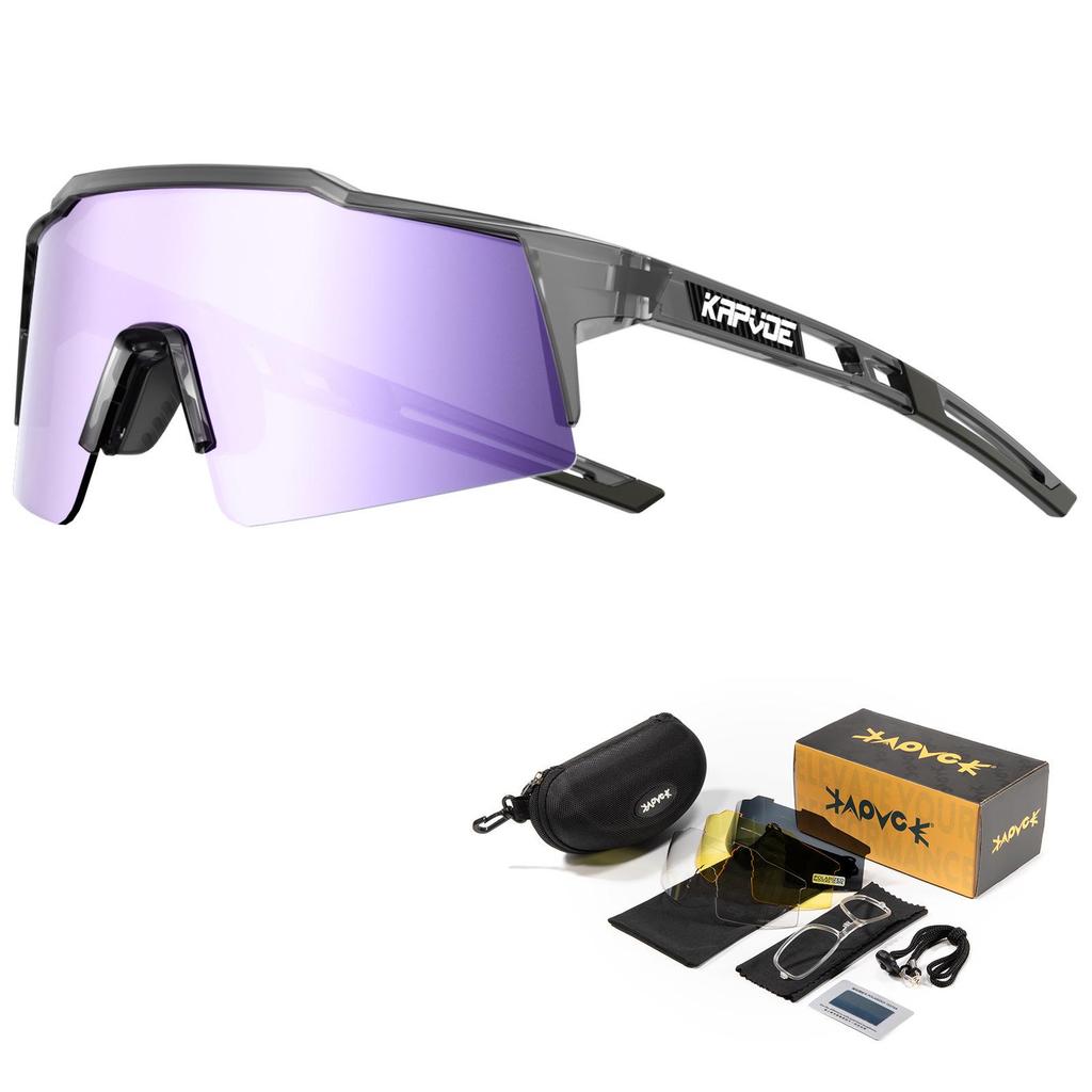 Kapvoe Polarized Cycling Sunglasses Windproof Mountain Bike Sports Glasses