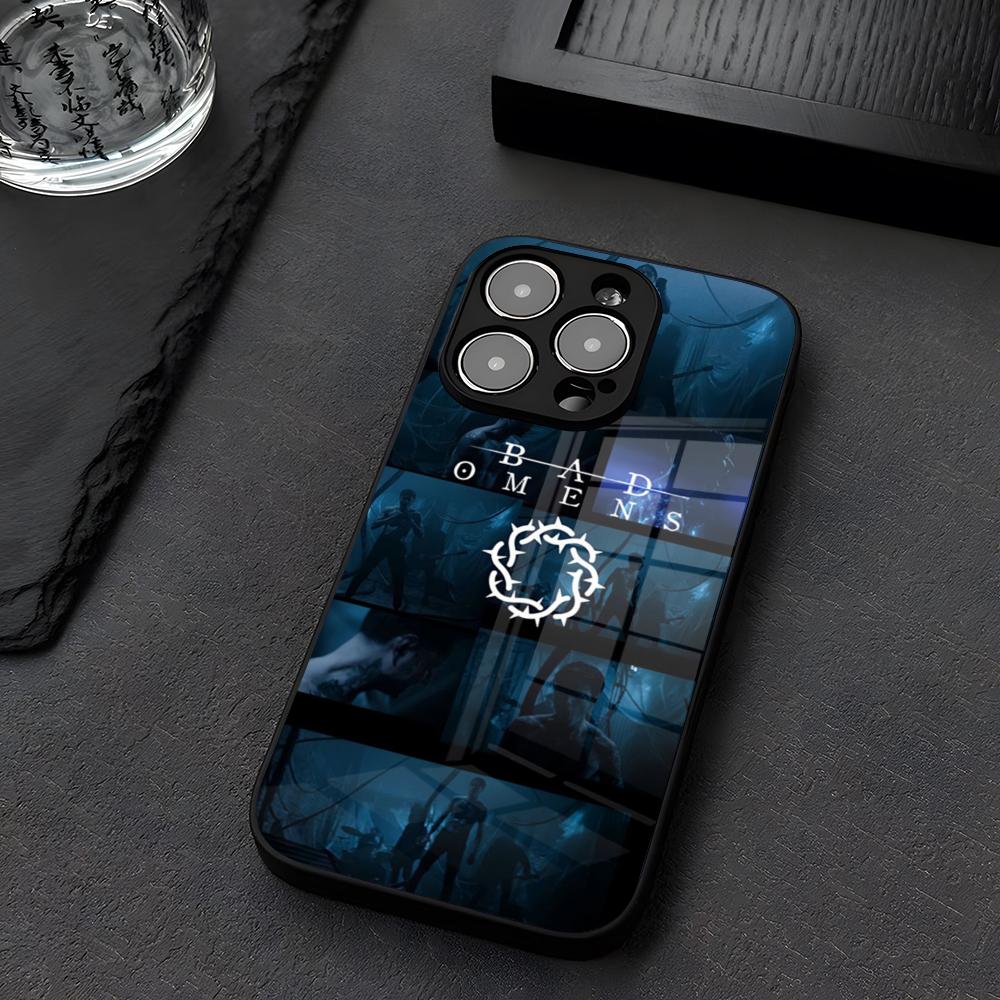 Music Bad Omens Design Phone Case Glass For IPhone 12 17 15 14 13 16 11 Pro XS Max Plus Mini X XR E2020 Tempered Coque