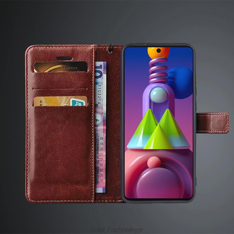 Card Holder Leather Case for Samsung Galaxy M51 M515F Pu Leather Flip Cover Retro Wallet Phone Case Business Fundas Coque