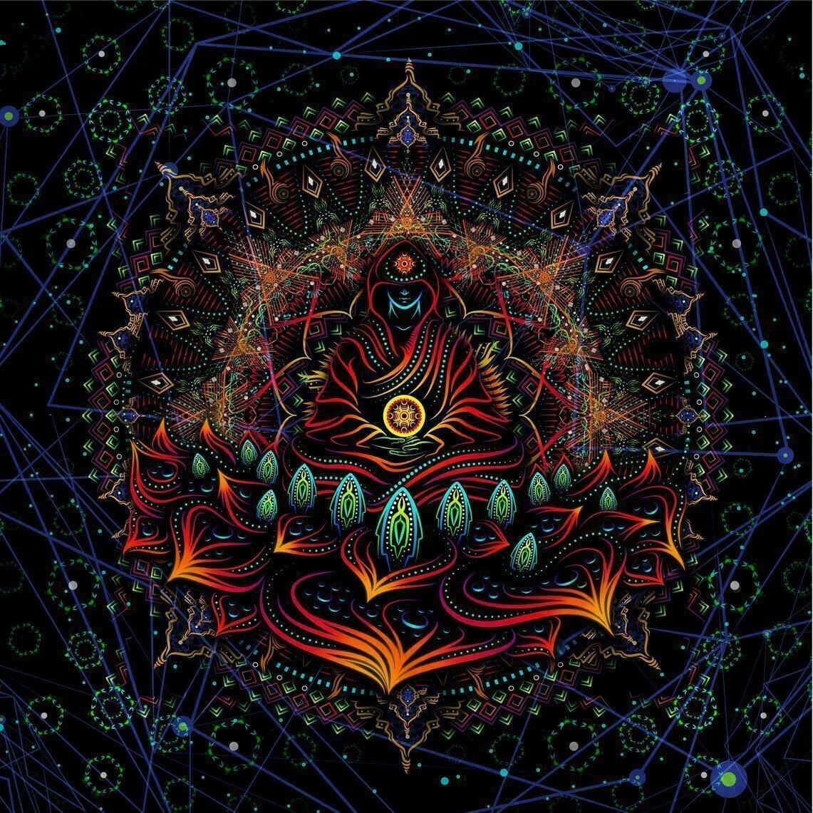 Tapestry UV background black light art 75x100 чёрный