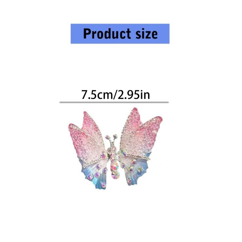 Flying Butterfly Hair Clip for Girls 3D Moving Wing Hairpins Rhinestones Barrettes Hair Styling Accessories for Women