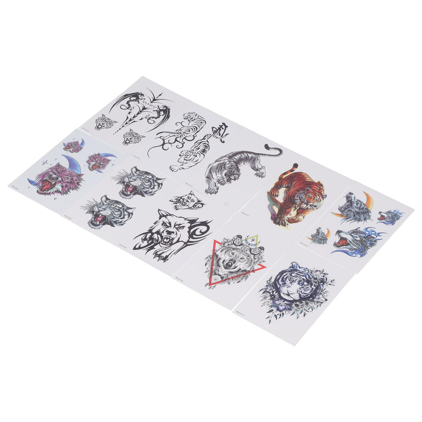 

10pcs Temporary Tattoos Stickers Waterproof Long Lasting Fake Tattoo Stickers Set