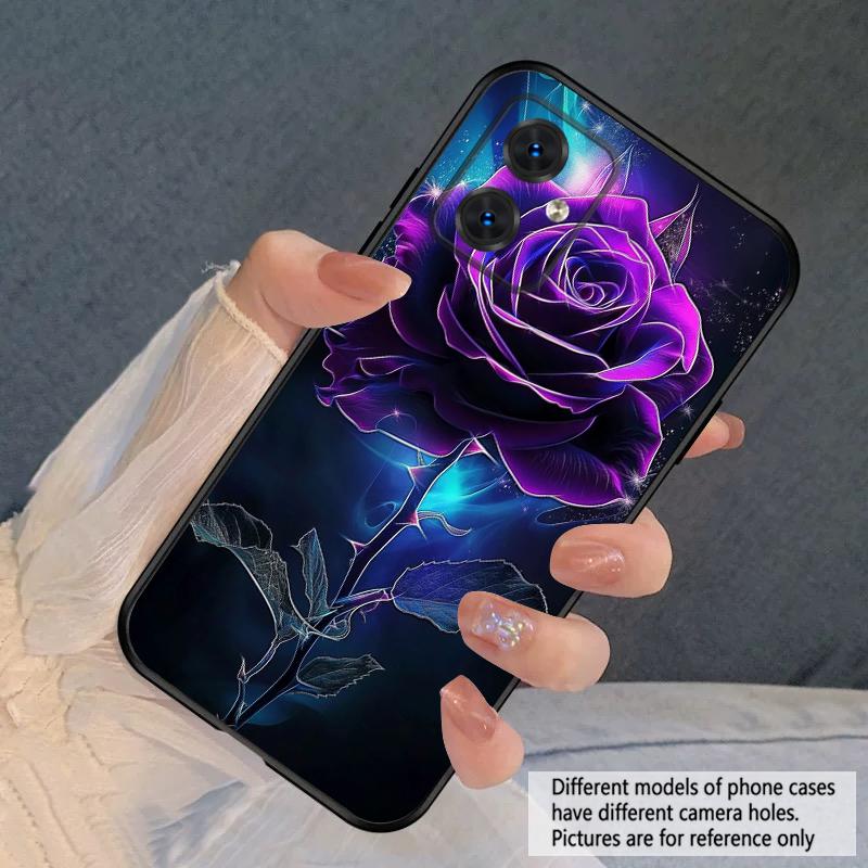 Dark Purple Rose For Moto Edge 40 50 Neo 5G E 14 15 G04 G05 4G G24 G34 G35 G54 POWER G55 G75 G84 85 silicone soft phone case