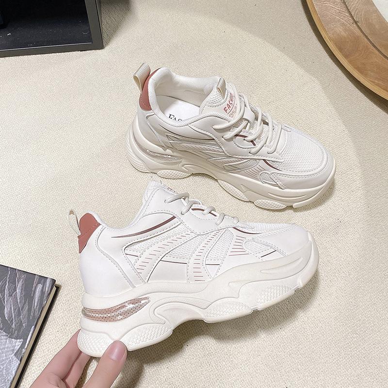 

осень 2025 новые немецкие тренировочные кроссовки женские сетчатые дышащие универсальные на платформе спортивные белые кроссовки повседневные кроссовки для папы модные кроссовки 35 розовый