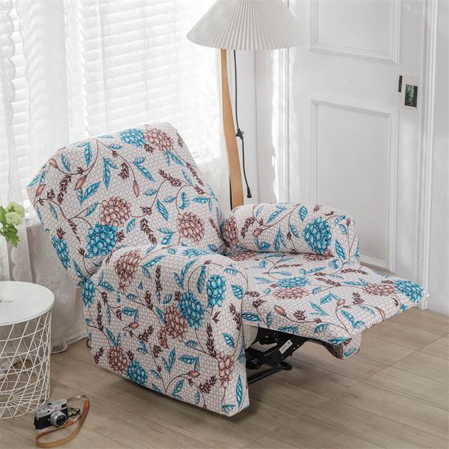Recliner Floral Printed Sofa Cover Stretch Spandex Armchair Slipcovers Elastic Removable Lazy Boy Chair Covers For Living Room