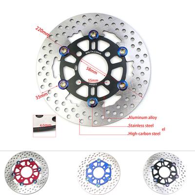 220mm Discs Floating Motorcycle Aluminum 3 Hole 70mm 4 Hole 55mm Pitch Brake Disk Inside Diameter Rapid Brake Rotor Front