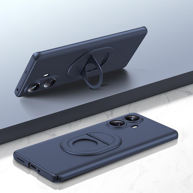 

Противоударный чехол KEYSION для Realme 10 Pro+ 5G, матовый жесткий пластиковый чехол-подставка для телефона, задняя крышка для OPPO Realme 10 Pro 5G for Realme 10 Pro Plus синий