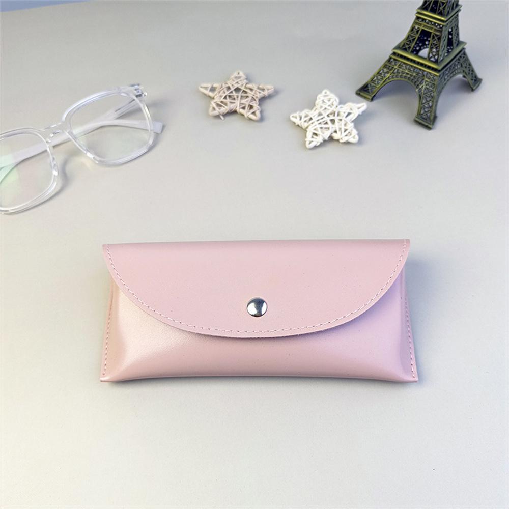 Pu Leather Button Sunglasses Case Portable Soft Glasses Boxs Waterproof Glasses Protective Cover Eyewear Storage Bag