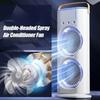 Double-Headed Spray Air Conditioner Fan 3 Speeds Rechargeable USB Desk Air Cooler Night Light Remote For Office Home