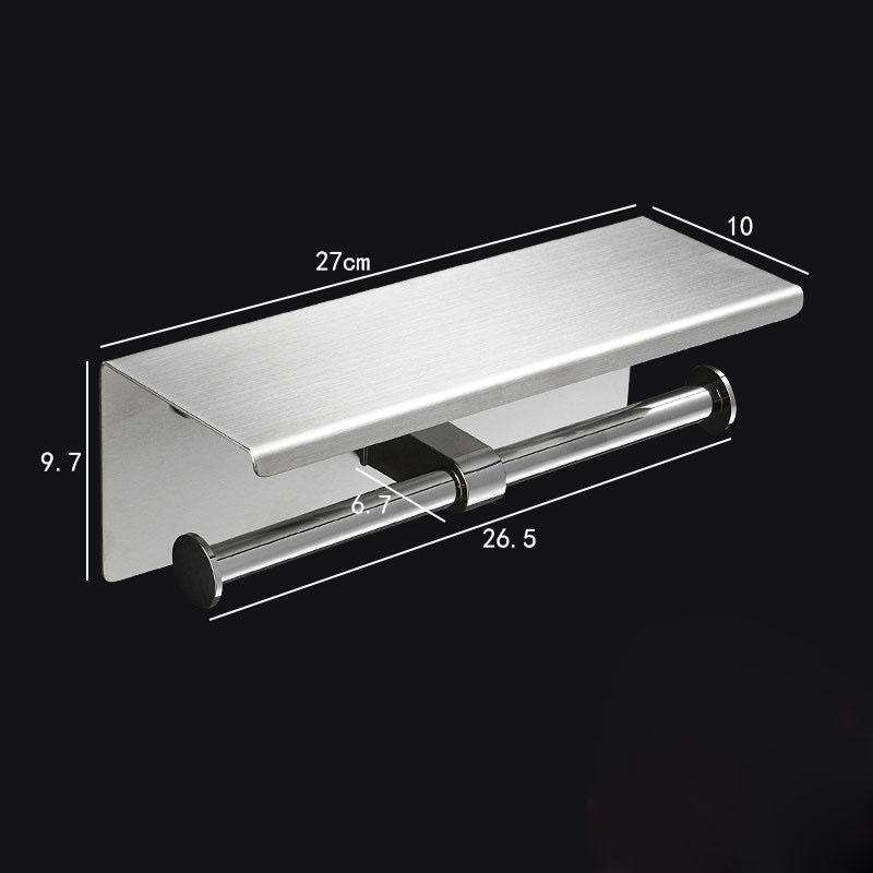304 Stainless Steel Bathroom Roll Holder Wall Mounted Toilet Paper Towel Rack Mobile Phone Holder Chrome/Black Paper Plane