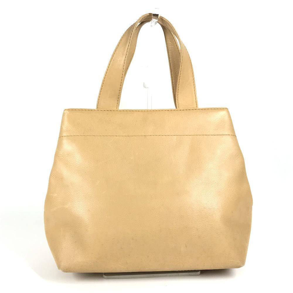 CHANEL Turnlock CC CC Mark Bag Tote Bag Hand Bag Leather Beige