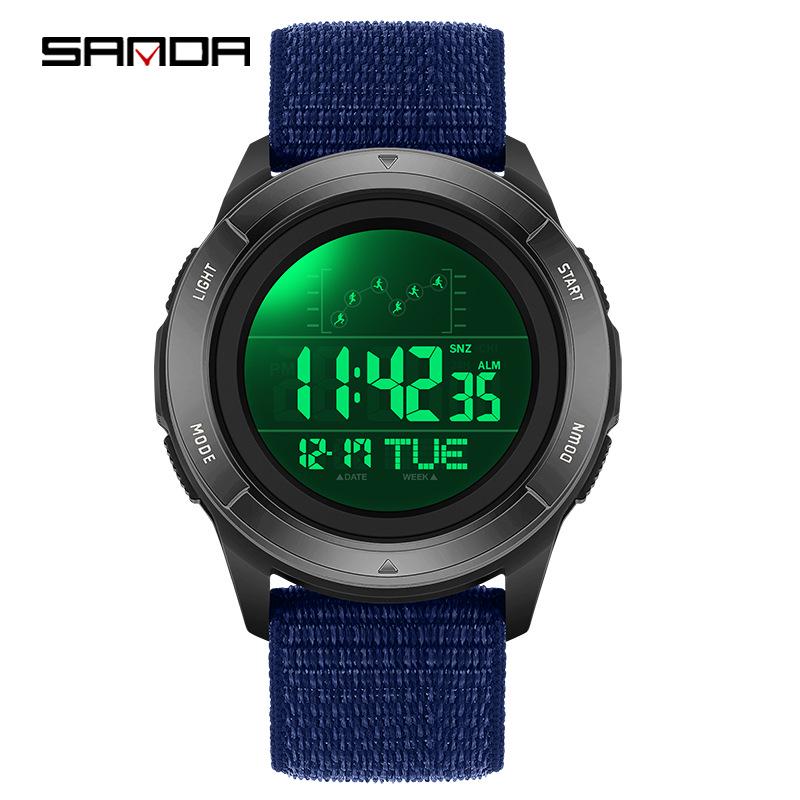 Sanda Multifunctional Digital Watch: Single Display, Alarm, Large Dial, Waterproof Sports Watch for Students.