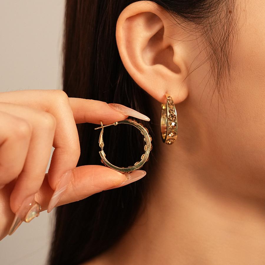 Autumn and Winter Simple Leather Geometric Circle Silver Needle Earrings Leopard Geometric Premium Earrings