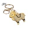 Rhinestones Inlaid Keychain Zodiac with Rhinestones, Sheep Design Bag Pendant, Chinese New Year Lucky Durable Metal Key Charm, Feng Shui Ornament for