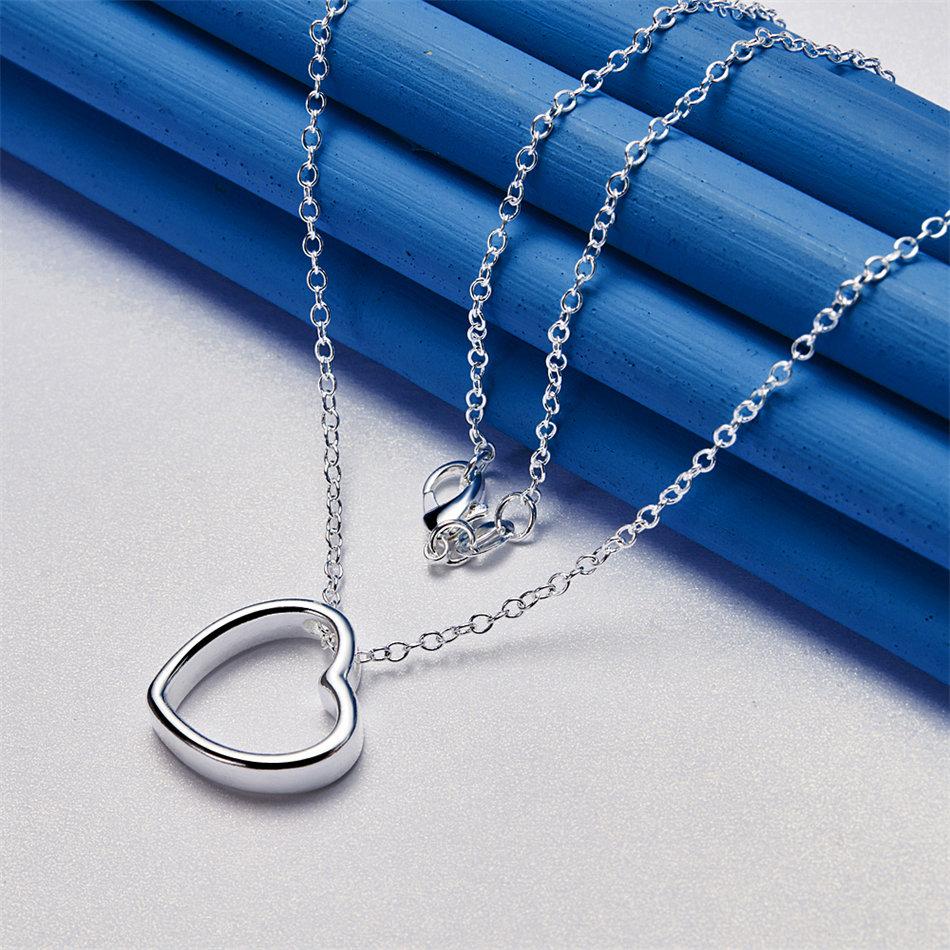 925 sterling silver 16-30 inch exquisite heart-shaped pendant necklace for women's fashion wedding jewelry accessories
