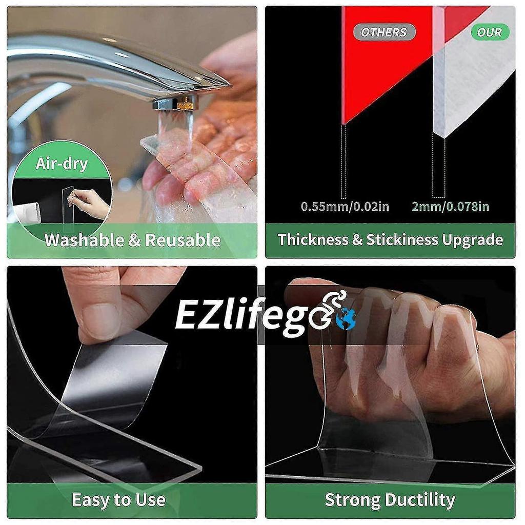 Klares doppelseitiges Klebeband 30 mm breit 3 m lang Hohe Qualität transparent 1 Stück