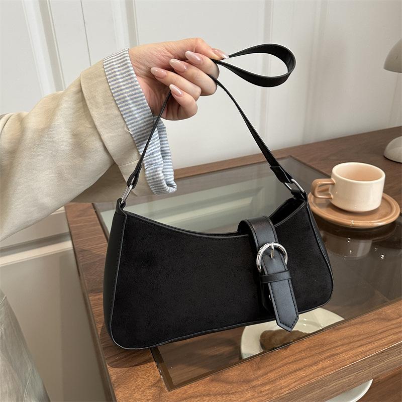Women Simple Casual Solid Color Daily Commute Underarm Shoulder Small Square Bag