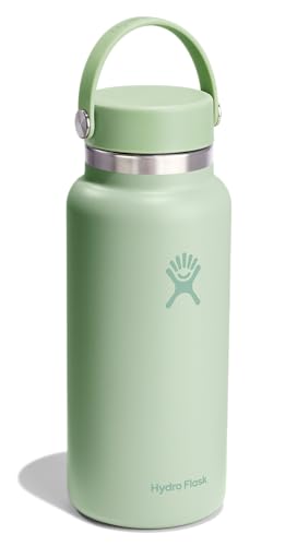 Wide Mouth Stainless Steel Bottle, 32oz (946ml), Aloe Vera, Insulated and Cold Water Bottle (Authentic Japanese Product)