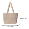 Flauschige Unterarmtasche aus Plüsch für Damen, große Einkaufstasche aus Lammwolle, einfarbig, Shopper, Achseltasche, quadratische Umhängetasche für Damen mit hoher Kapazität