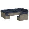 VidaXL Salon de Jardin avec Coussins 12 pcs, Canapés de Terrasse, Ensemble de Meubles d'Extérieur Patio, Moderne, Gris 3218371