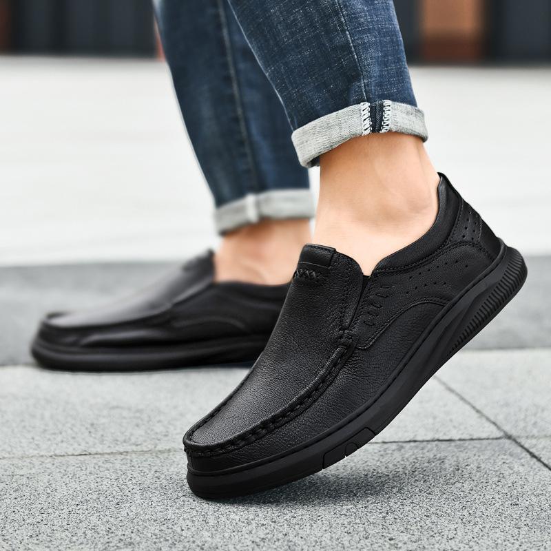New Shoes for Men Genuine Leather Casual Shoes Comfortable Concise Designer Flat Shoes Cool Slip-on Cow Leather Loafers