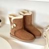 Women Winter Platform Snow Boots Warm Faux Suede Ankle Boots Thick Furry Lining Non‑Slip Short Booties For Cold Weather