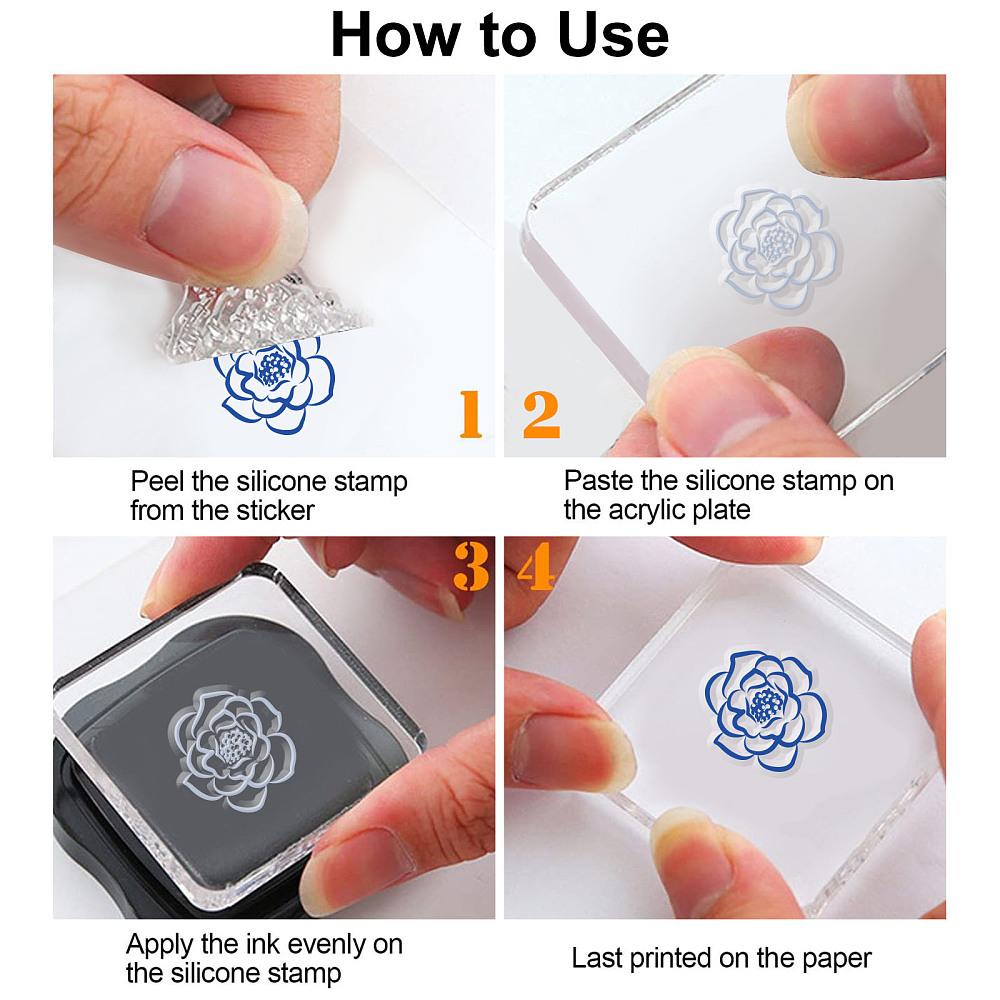 PVC Plastic Stamps for DIY Scrapbooking Photo Album Decorative Cards Making Stamp Sheets Book Pattern 160x110x3mm